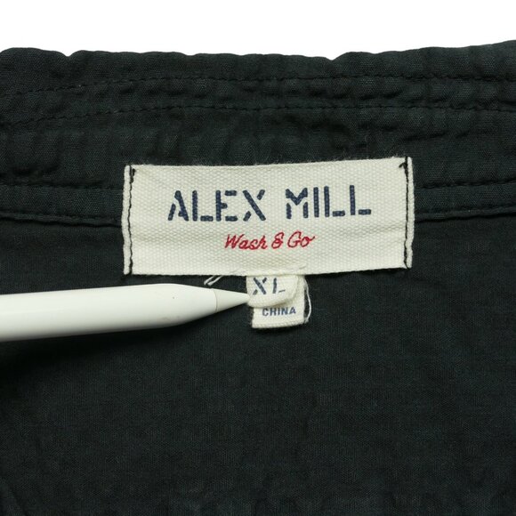 Alex Mill Mens Black Button Up Wash & Go Cotton Shirt Sz XL - Picture 7 of 9